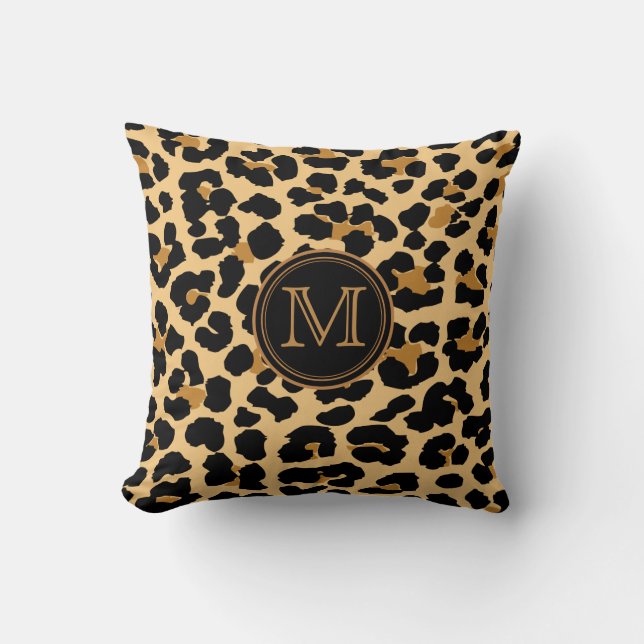 Coussin Empreinte de léopard de monogramme (Recto)