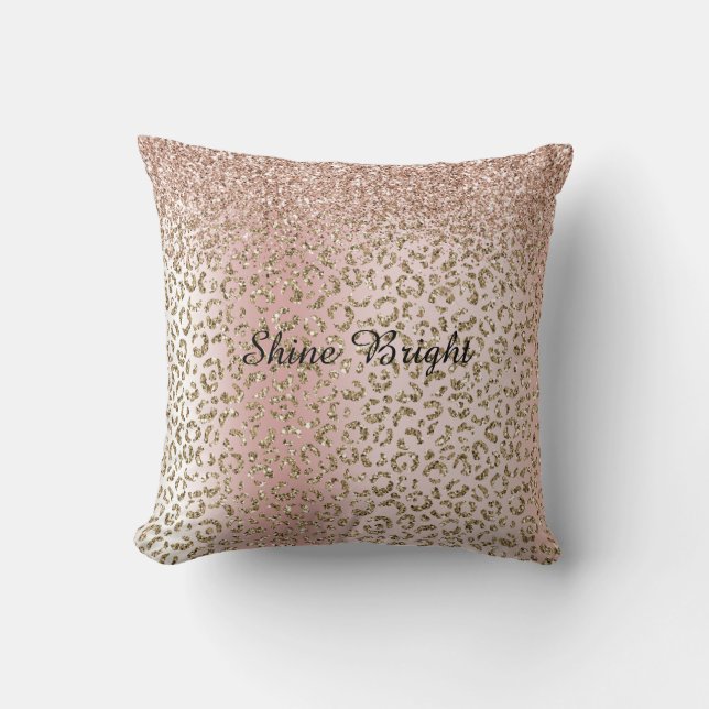 Coussin Empreinte de léopard de Parties scintillant d'or R (Recto)