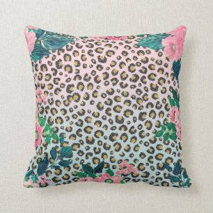 Coussin Empreinte de léopard de Parties scintillant flora