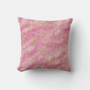 Coussin Empreinte de léopard de Parties scintillant Girly