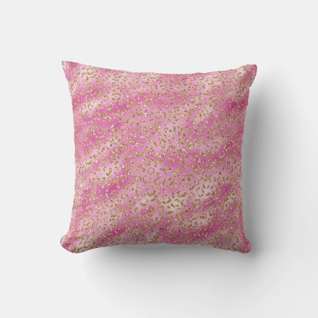 Coussin Empreinte de léopard de Parties scintillant Girly  (Recto)