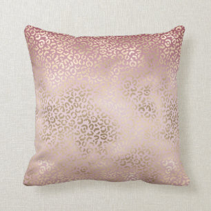 Coussin Empreinte de léopard d'Ombre d'or rouge rose