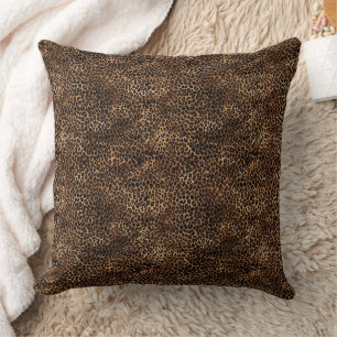 Coussin Empreinte de léopard en motif brun et noir