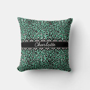 Coussin Empreinte de léopard et dentelle à la mode