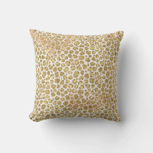Coussin Empreinte de léopard Glitzy Glam Gold Blush Partie