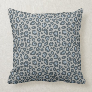 Coussin Empreinte de léopard gris chic