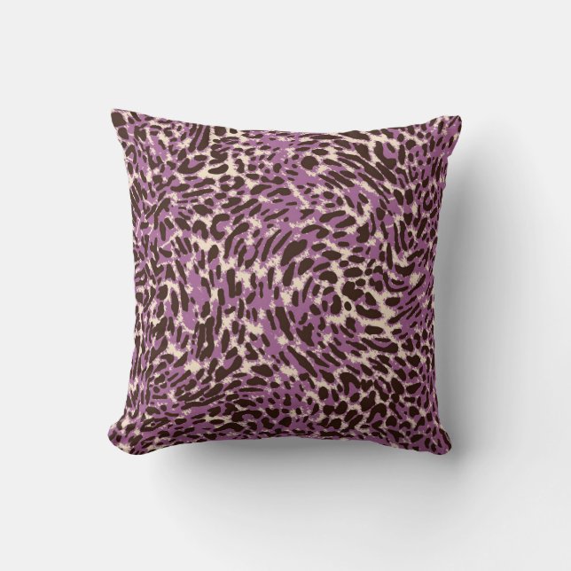Coussin Empreinte de léopard, Motif animal classique. (Recto)
