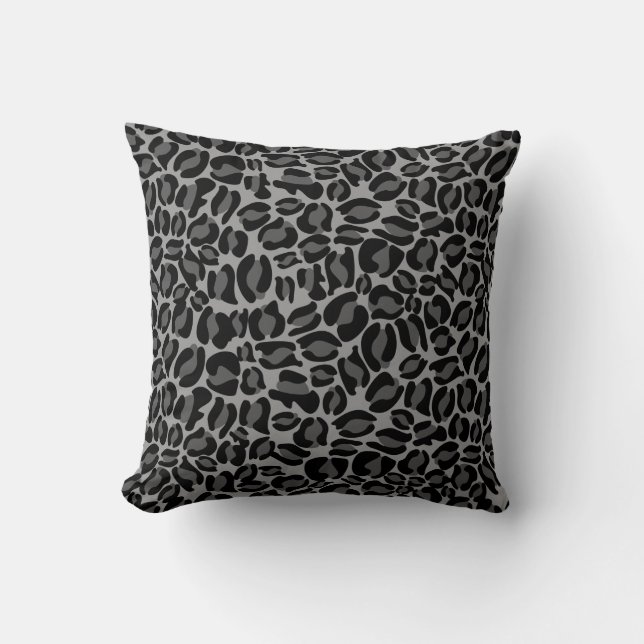 Coussin Empreinte de léopard Motif classique Jungle gris n (Recto)