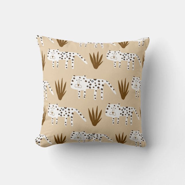 Coussin Empreinte de léopard : Motif intemporel. (Recto)