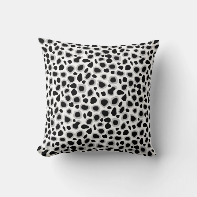 Coussin Empreinte de léopard - noir et blanc (Recto)