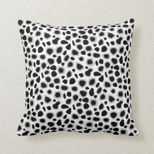 Coussin Empreinte de léopard - noir et blanc