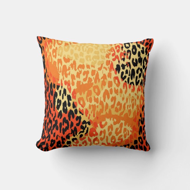 Coussin Empreinte de léopard rétro et design moderne (Recto)