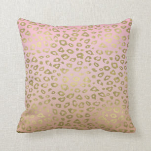 Coussin Empreinte de léopard rose d'or d'Ombre