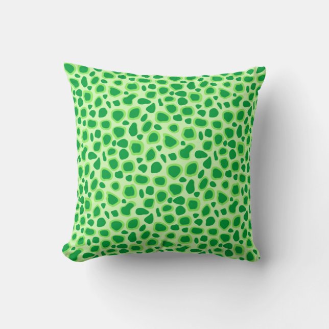 Coussin Empreinte de léopard - Tons de Lime Vert (Recto)