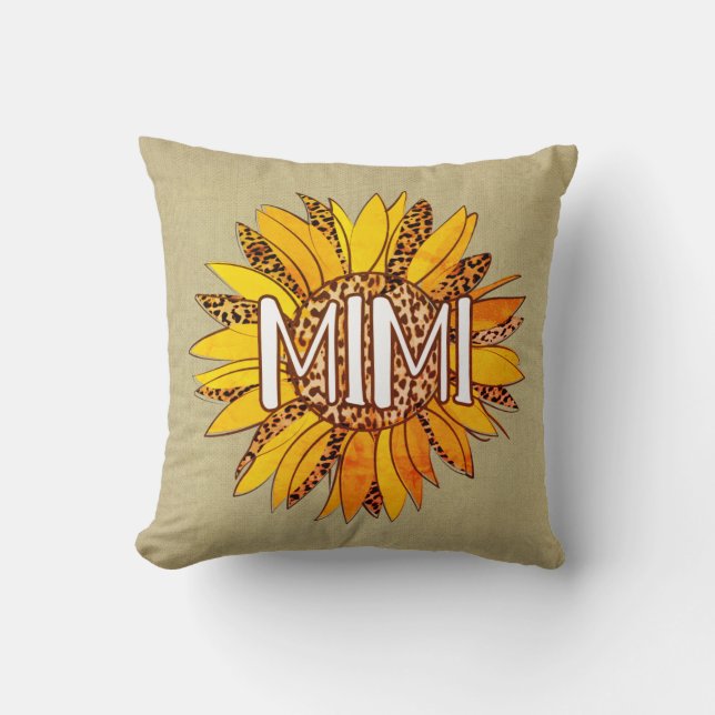 Coussin Empreinte de léopard Tournesol MIMI Jeu d'oreiller (Recto)