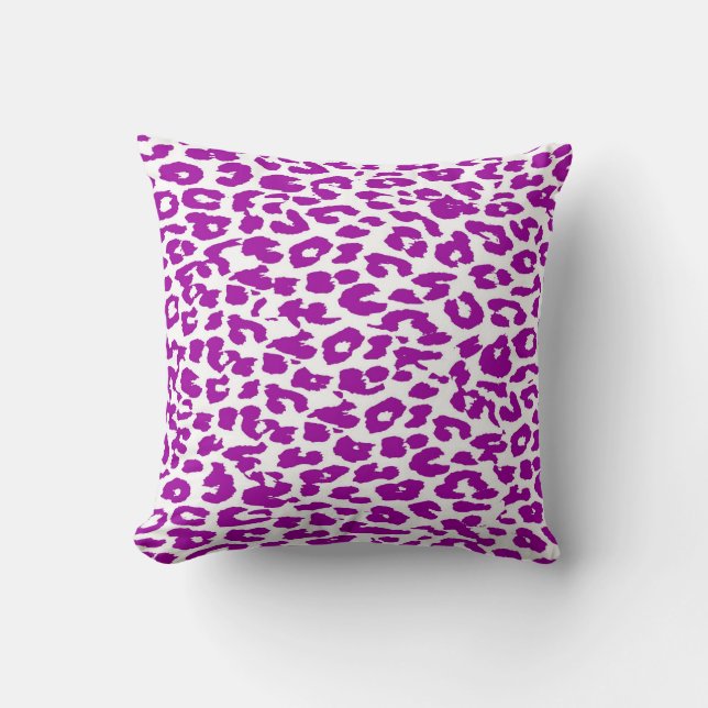 Coussin Empreinte de léopard violet Motif de bande (Recto)