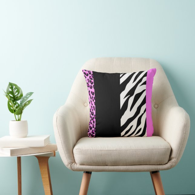 Coussin Empreinte de léopard, Zebra Print, Poster de anima (Chaise)