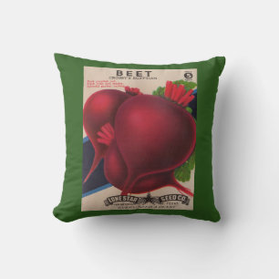Coussin Empreinte de paquets de semences des années 1950