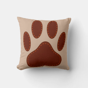 Coussin Empreinte de patte de chien à pattes