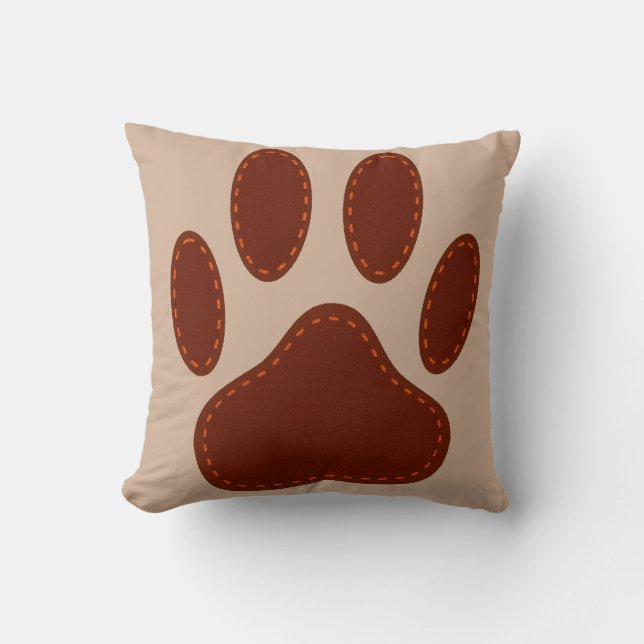 Coussin Empreinte de patte de chien à pattes (Recto)