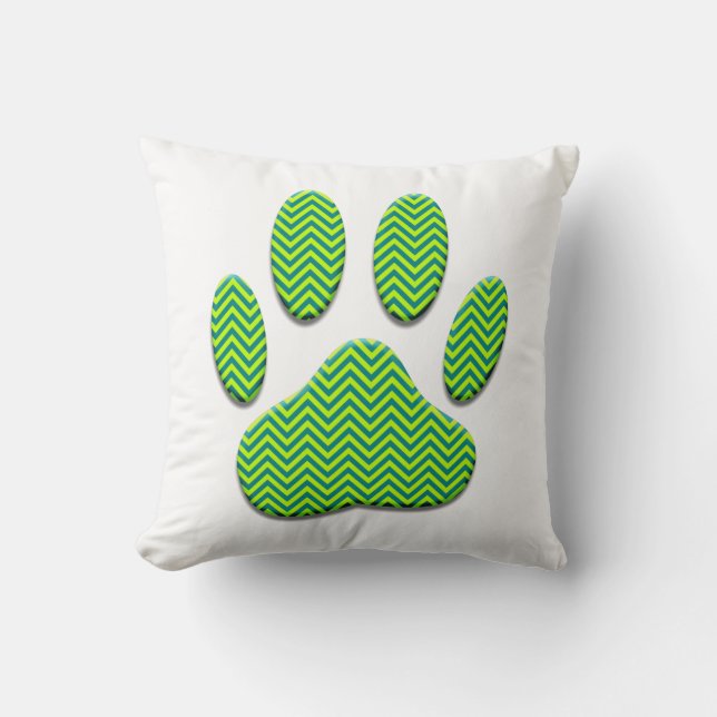 Coussin Empreinte de patte de chien avec Motif Chevron (Recto)