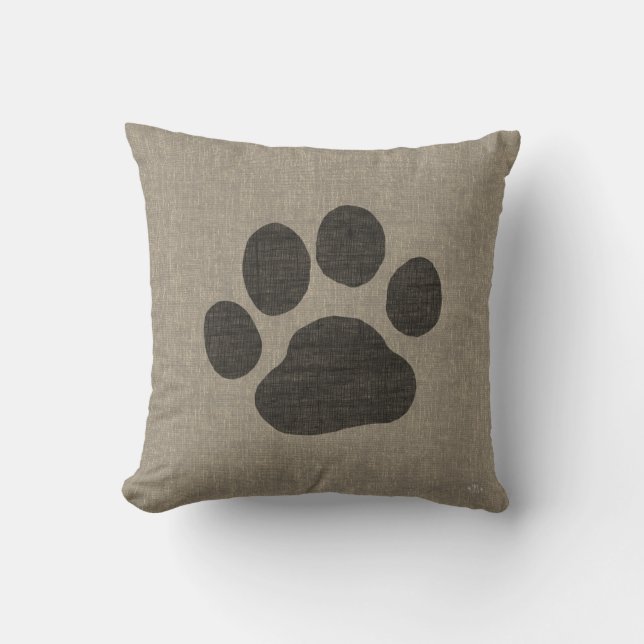 Coussin Empreinte de patte de chien de compagnie| Style Fa (Recto)