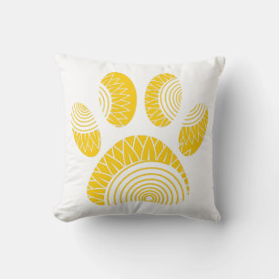 Coussin Empreinte de patte de tourterelle jaune