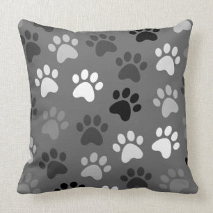Coussin Empreinte de patte Design monochrome