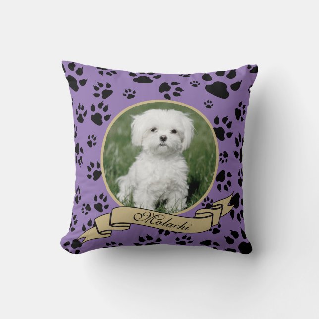 Coussin Empreinte de patte Pet Memorial SVG VOUS CHANGEZ T (Recto)