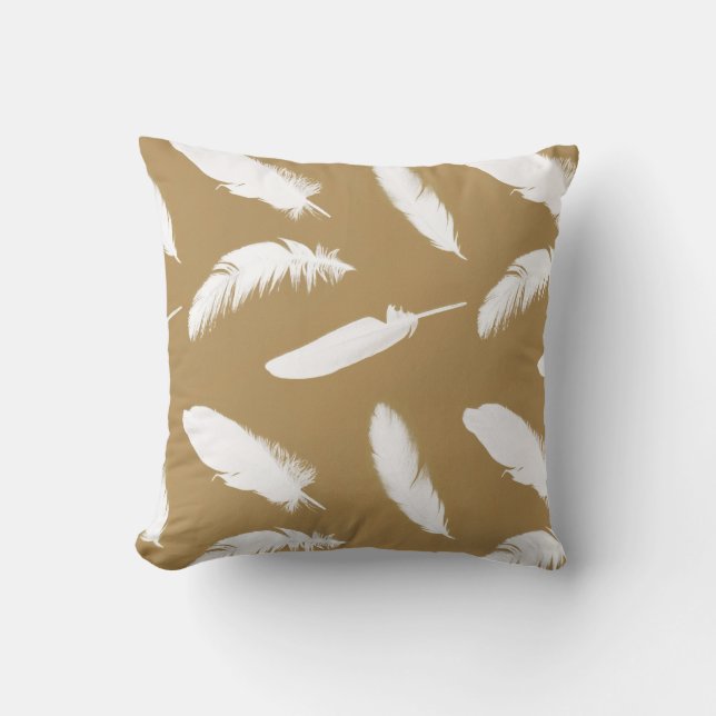 Coussin Empreinte de plumes blanches sur le chameau (Recto)