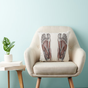 Coussin Empreinte de podologie d'anatomie humaine vintage