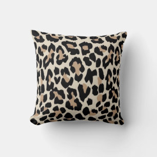 Coussin Empreinte léopard brun et noir
