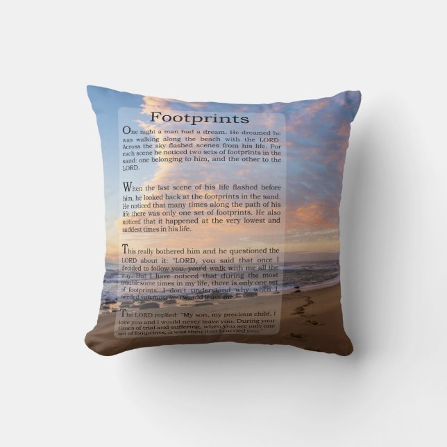Coussin Empreintes dans le poème du sable (Recto)