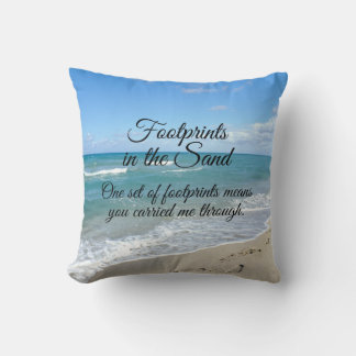 Coussin Empreintes dans le Sable Inspirational Christian
