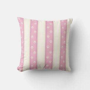 Coussin Empreintes de pattes de chats sur Pink & Antique W