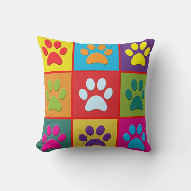 Coussin Empreintes de pattes de chien (Recto)