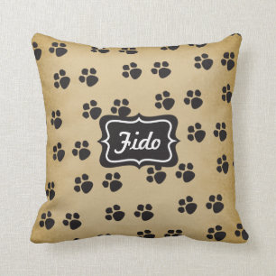 Coussin Empreintes de pattes de chiens
