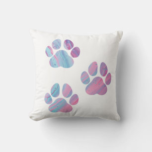 Coussin Empreintes de pattes de chiens - Fils de peinture