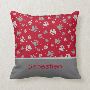 Coussin Empreintes de pattes de vacances personnalisés Ro