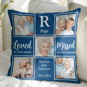 Coussin En amour Mémoire Keepsaké bleu photo Memorial