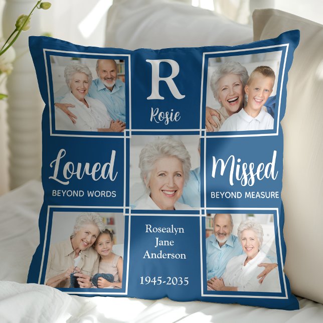 Coussin En amour Mémoire Keepsaké bleu photo Memorial (Créateur téléchargé)