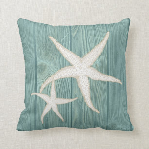Coussin en bois d'Aqua vintage crème d'étoiles d