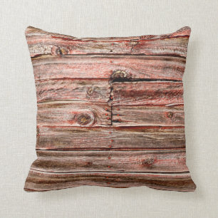 coussin en bois de grange rouge