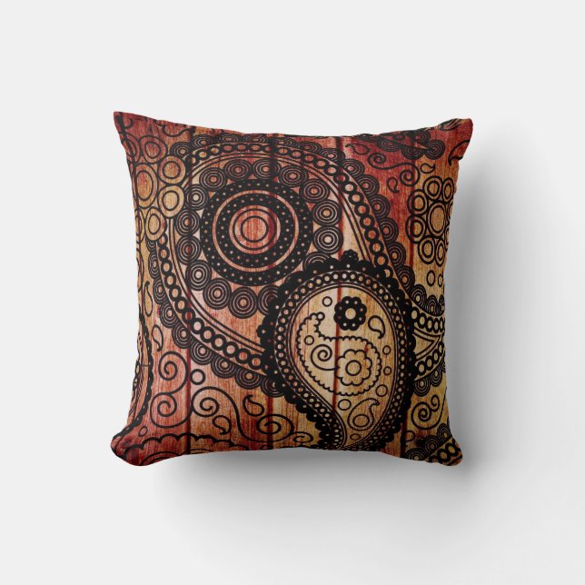 coussin en bois de panneaux de Paisley (Recto)