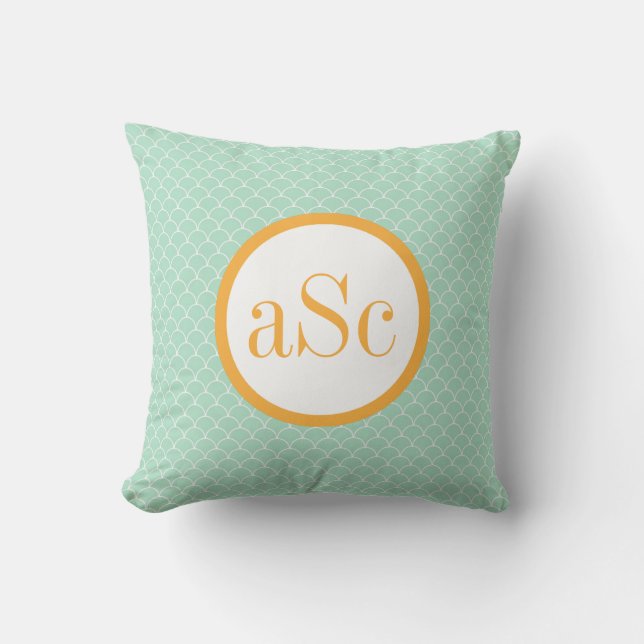 Coussin en bon état de monogramme de feston et (Recto)