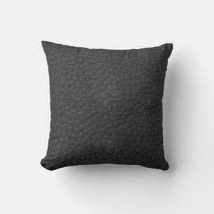 Coussin en cuir noir