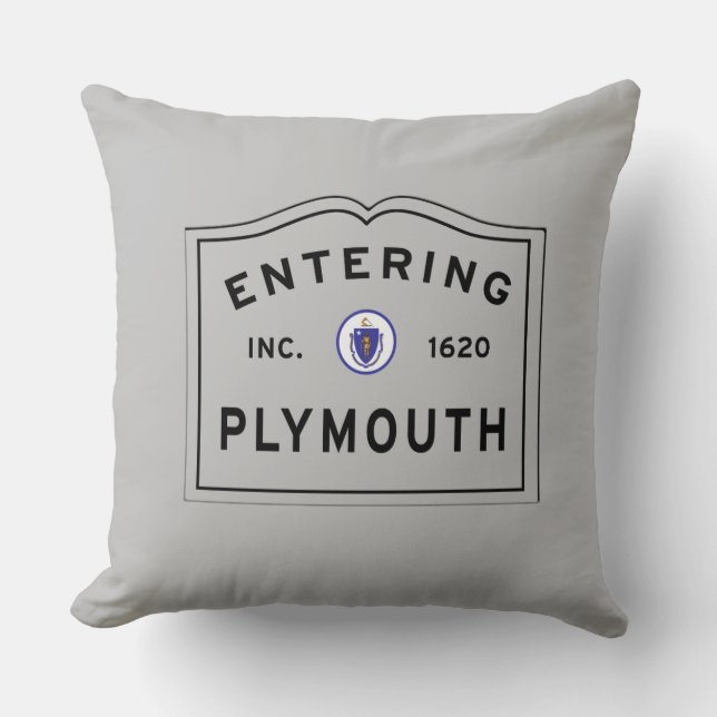 Coussin En entrant dans la ville de Plymouth - choisissez (Recto)
