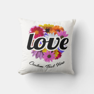 Coussin En Fleur - Amour avec Bouquet floral rond