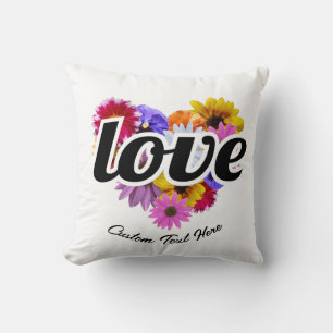 Coussin En Fleur - Amour Coeur En Forme De Bouquet Floral