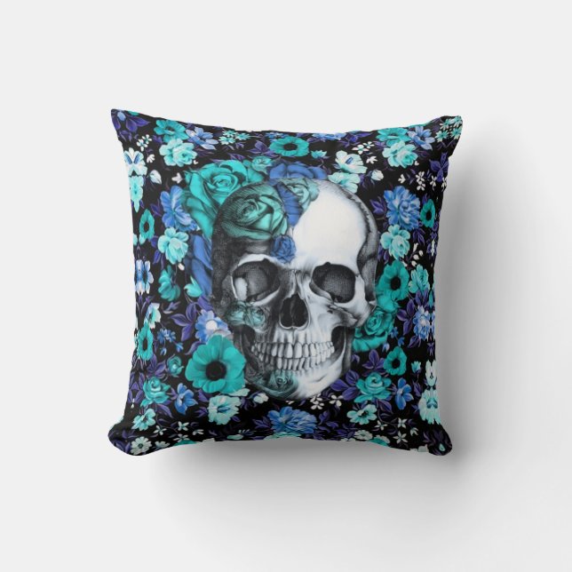 Coussin En fleur, crâne rose de sarcelle d'hiver (Recto)
